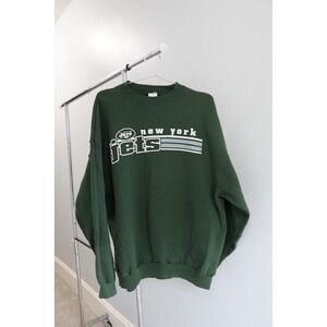 Rare Vintage New York Jets Green Sweatshirt Size‎ 2XL - Logo 7 NFL